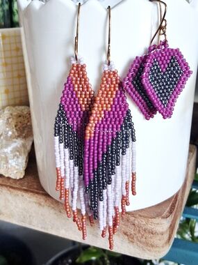 Beaded Dangle Earring Set, Earring Bundle, 2 Pair